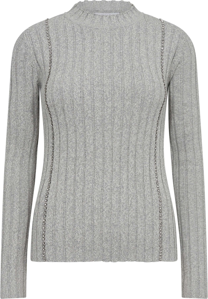 Patrizia Pepe Maglia/knit Kvinde Mineral Gray Melange Sweaters Str 36 - Polyester hos Magasin