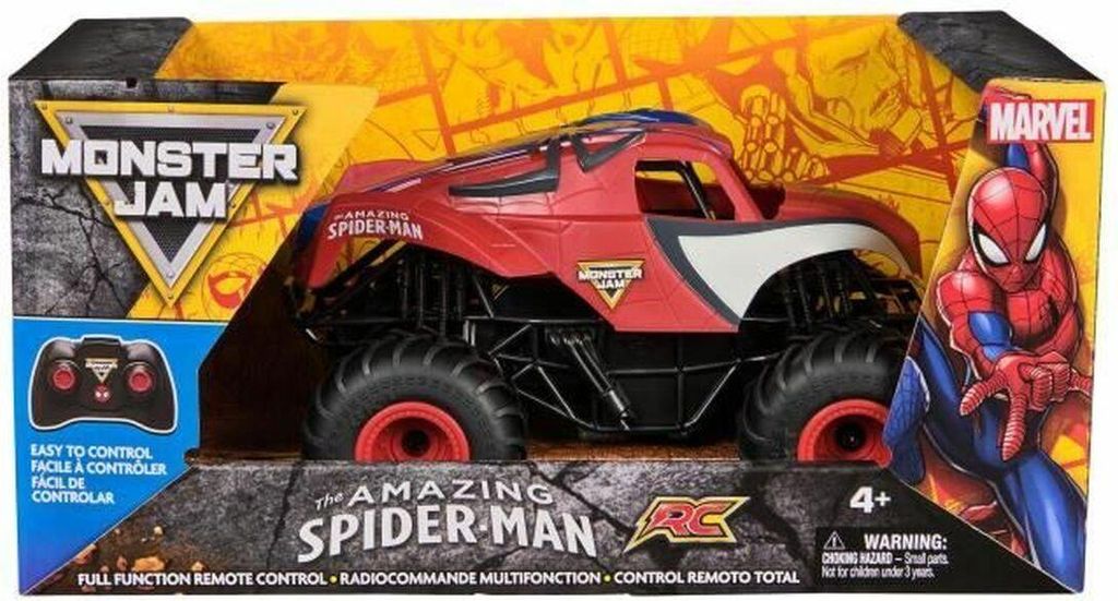 monster jam 1:24 spiderman monster truck fjernstyret bil