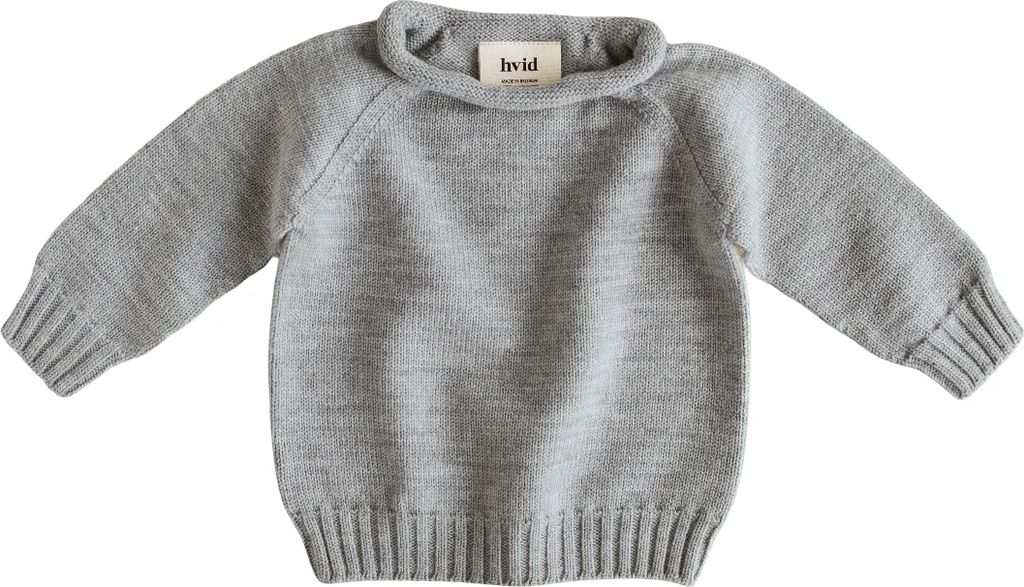 hvid georgette sweater grey melange