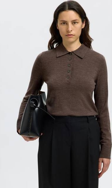 slfthea ls knit merino collar neck noos