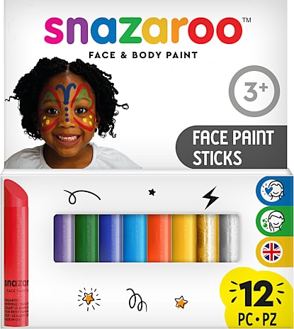 snazaroo ansigtsmaling - stifter - 12 stk.
