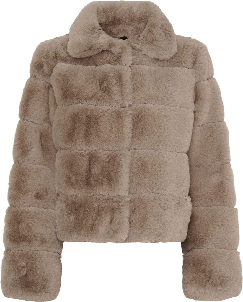 kort faux fur jakke
