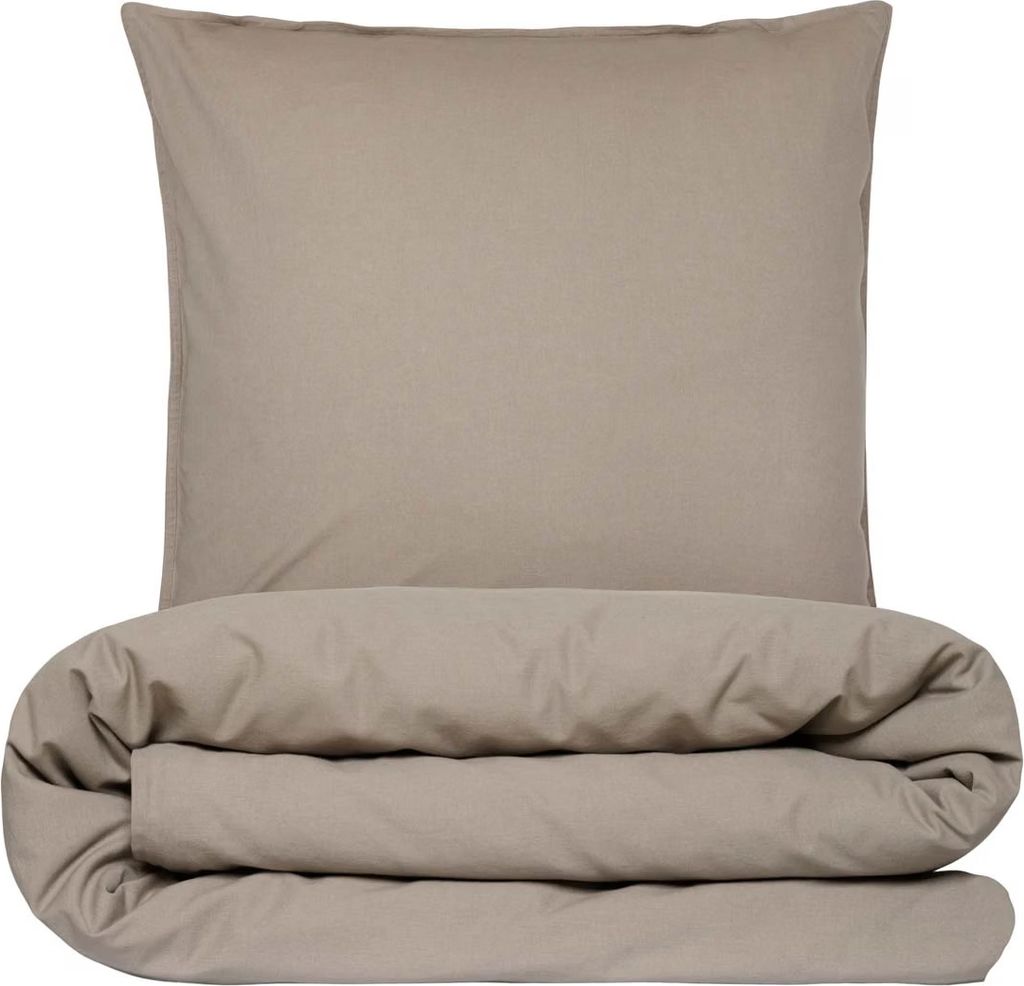 sengesæt 140x220 cm - stonewash - taupe - luna denmark