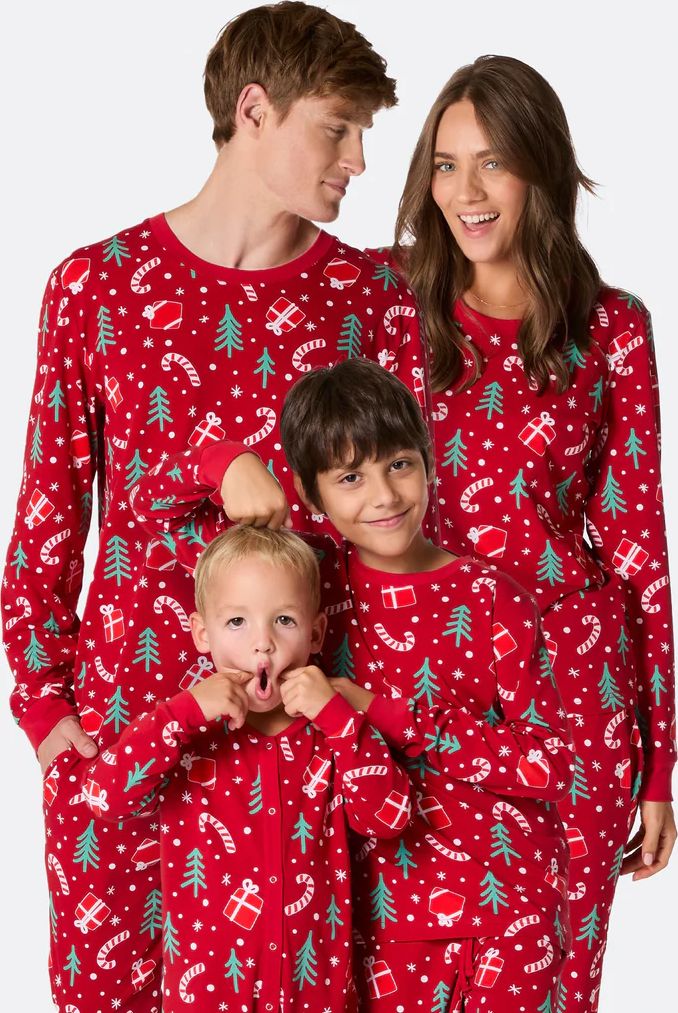 SillySanta Julmönster Röd Julpyjamas Herr