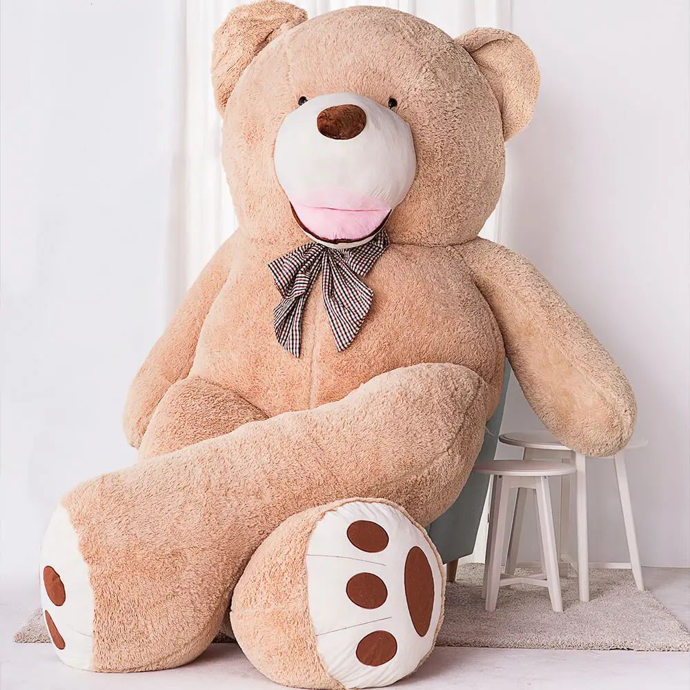 teddyway bobo stor plys bamse kæmpe xxl, tøjdyr, legetøj, 340 cm, lysebrun