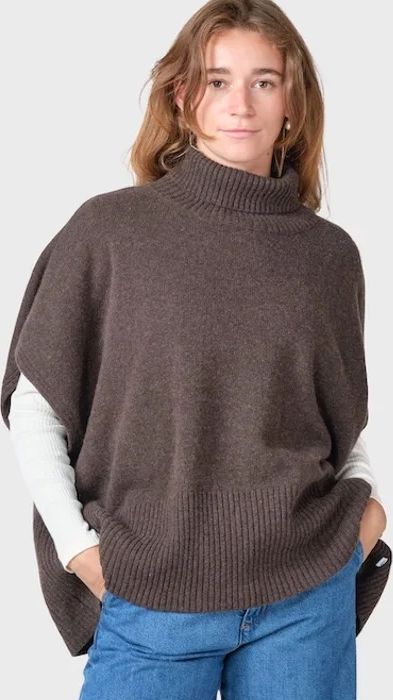 klitmøller collective - alba knit poncho - taupe