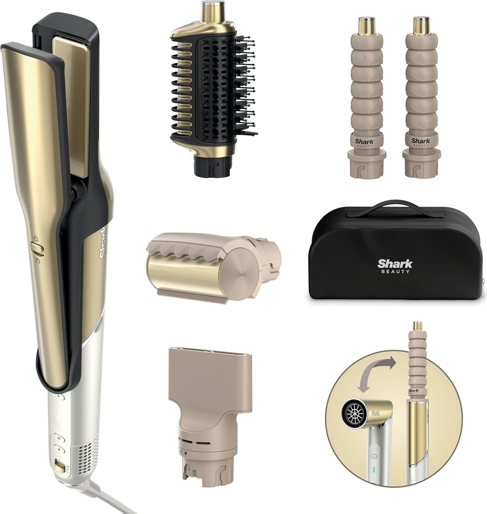 Shark Glam Straight, Waves & Curls Multi-styler HD6052SUK Gold