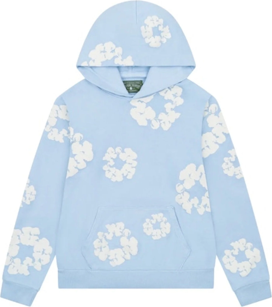 denim tears the cotton wreath hoodie powder blue