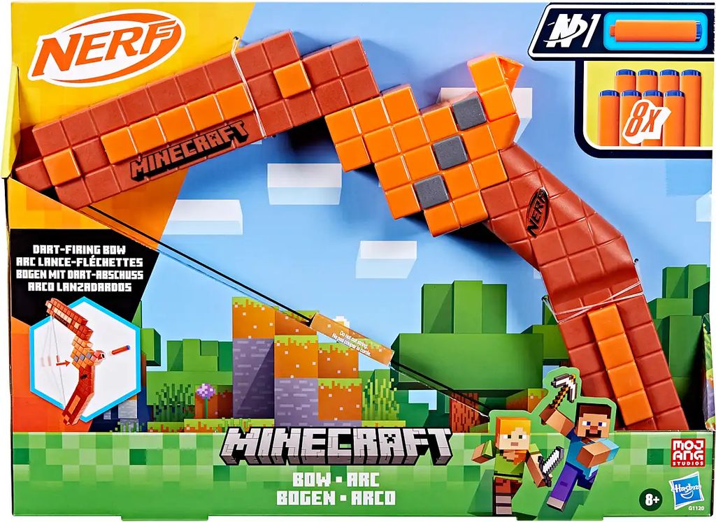 NERF Minecraft Bow Dart Blaster 8 Nerf N1 Darts