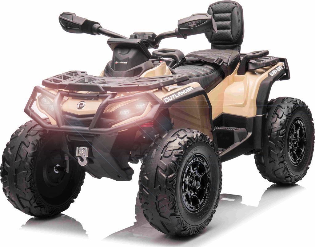 Can-Am Outlander EL ATV 21,6V Khaki(4xMotor, Lædersæde, Gummihj.)