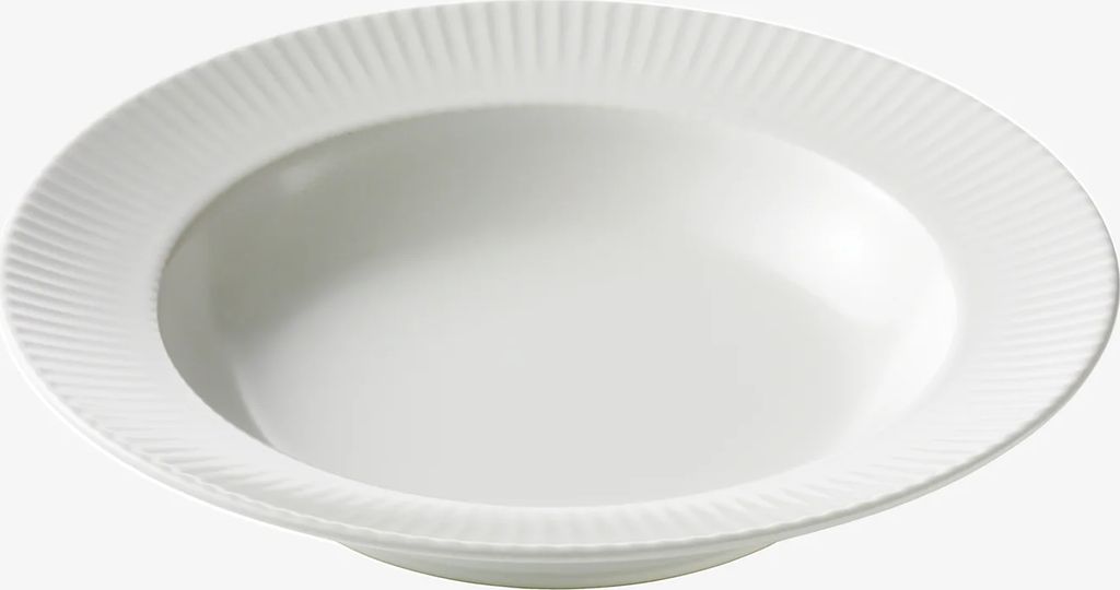 Aida Groovy Tallerken - Ø 22 cm - Porcelæn - Hvid