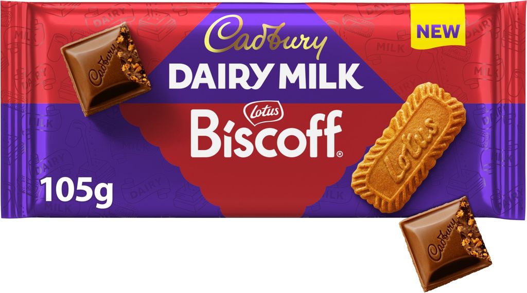cadbury dairy milk biscoff biscuit chocolate bar