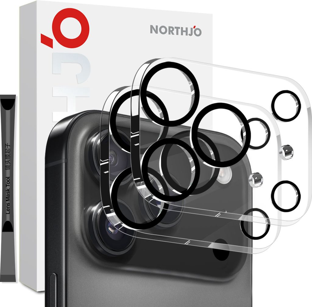 Northjo iPhone 17 Pro Max Hærdet Kameralinsebeskyttelsesglas 2 Stk