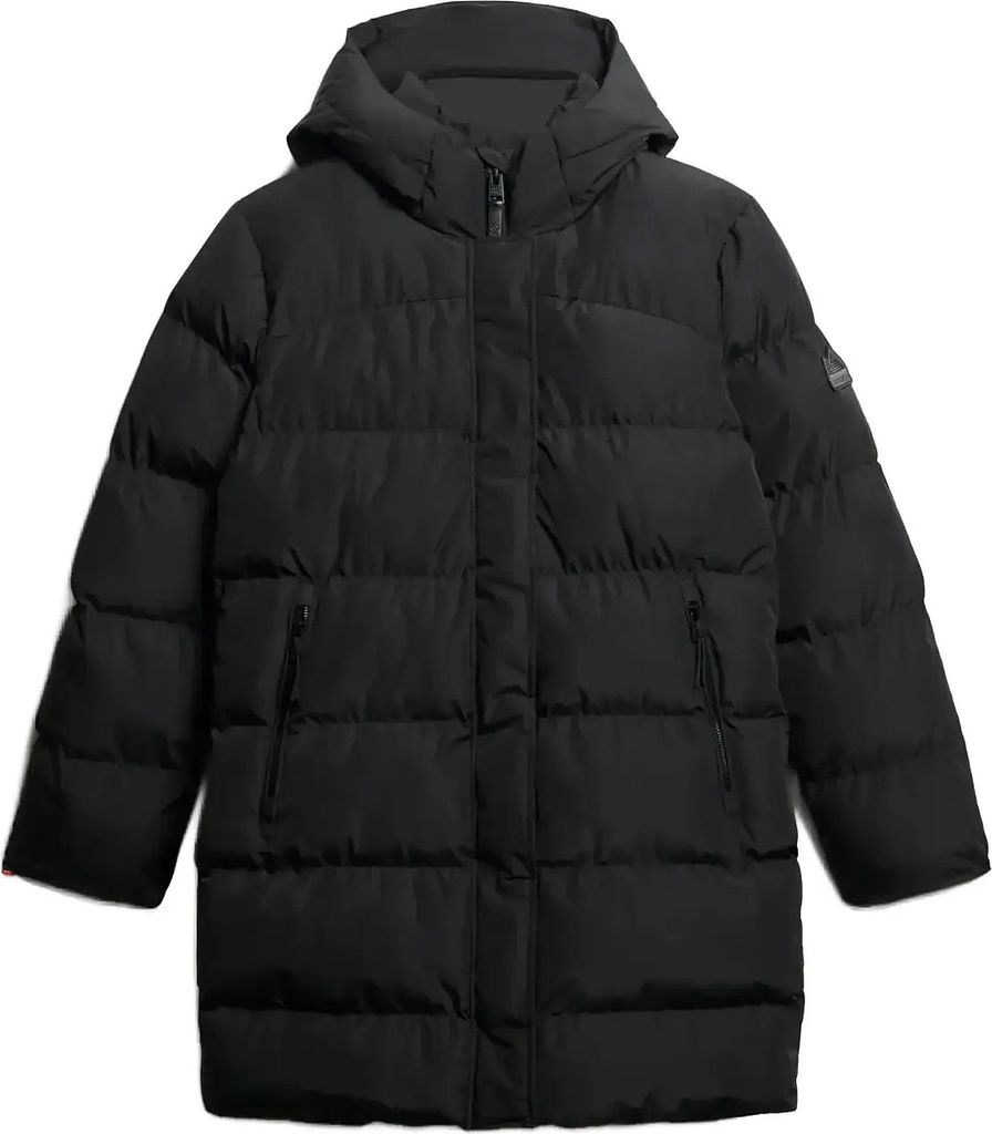 Superdry Hooded Sports Puffer Mid Jkt - Beige - XS