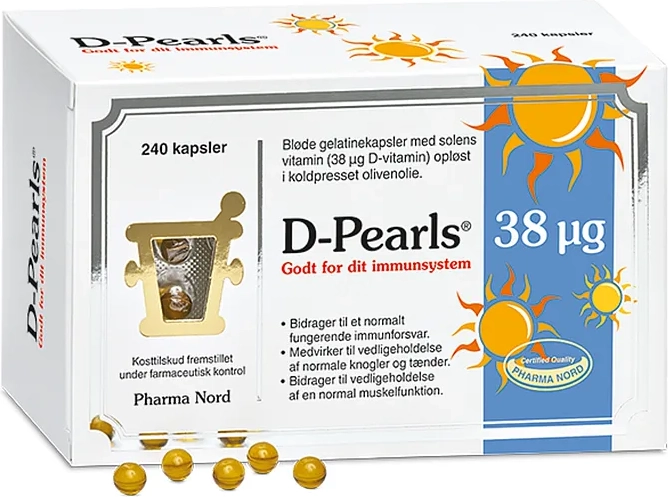 pharma nord d-pearls 38 µg d-vitamin, 240 stk | webapoteket