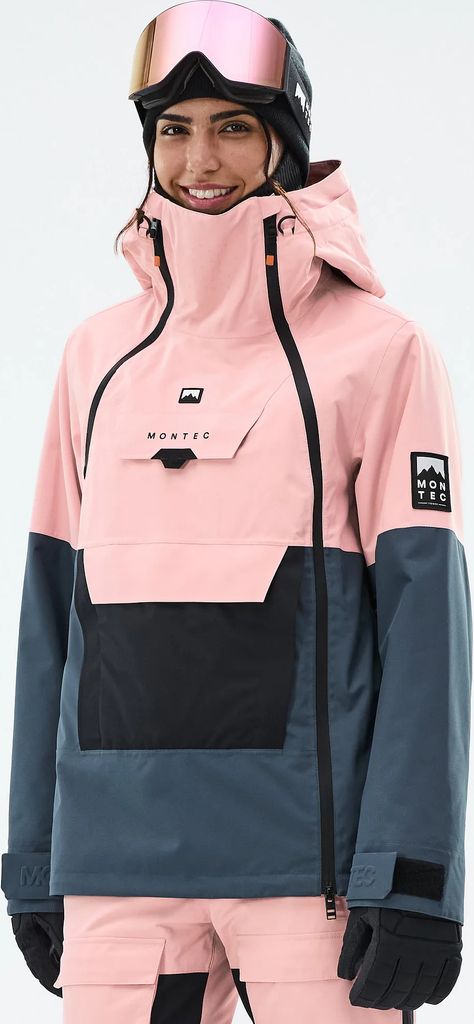 Montec Doom W Snowboardjakke Dame - Soft Pink/Black/Metal Blue Shell