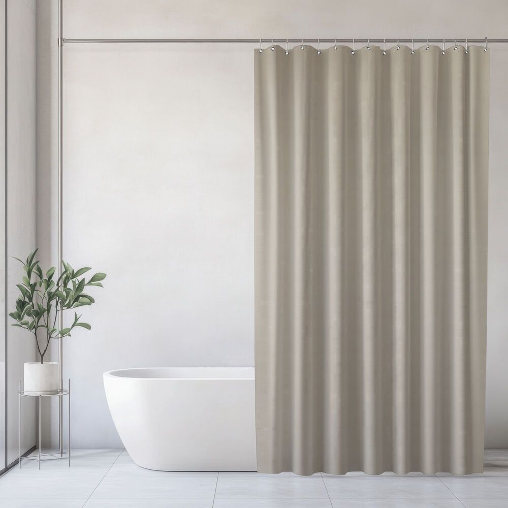 skabt med omtanke, badeforhæng, cala, beige, 180x230 cm