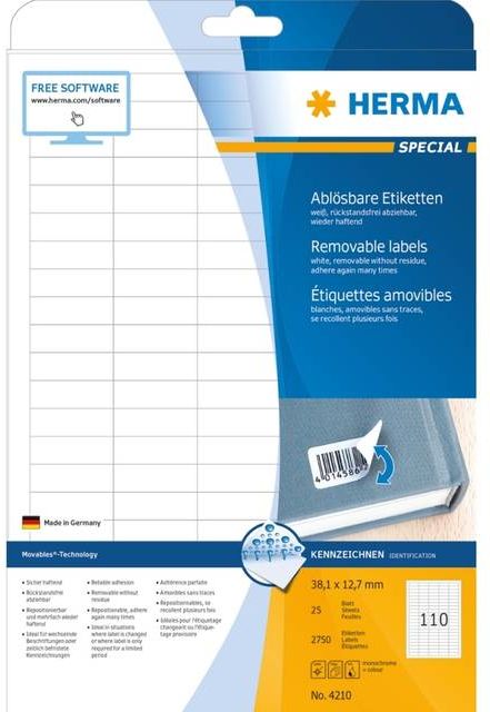 Herma Removable Labels A4
