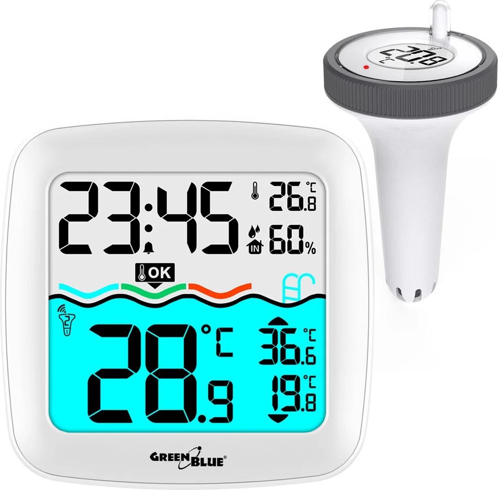 GreenBlue GB216 trådløs vejrstation med pooltermometer og luftfugtighed