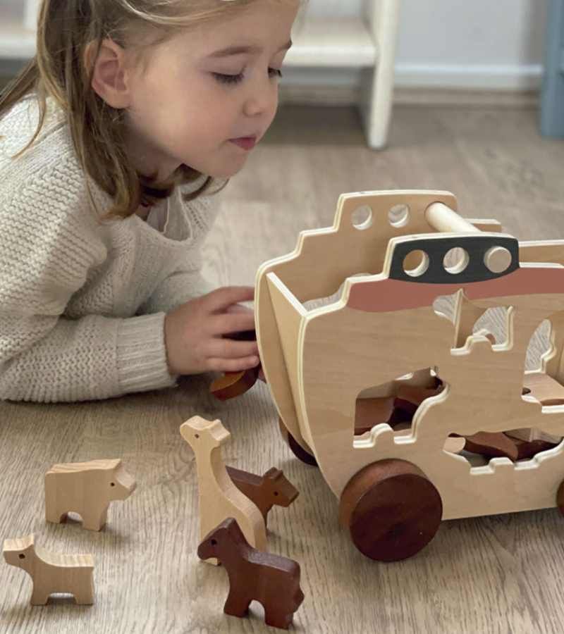 Noahs ark puttekasse og pull-along