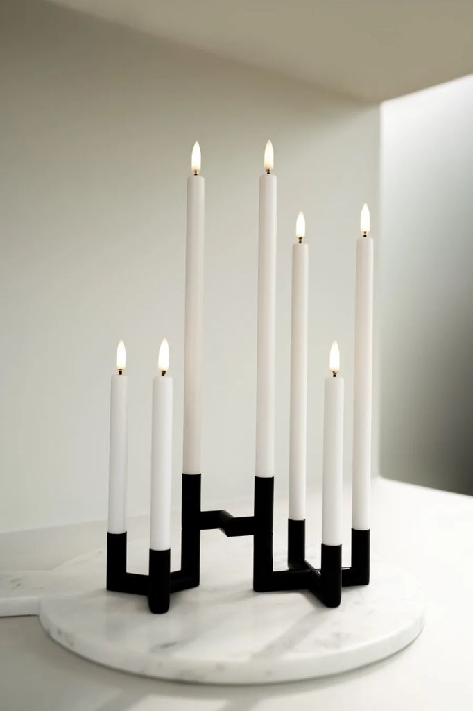 LED mini stagelys, Nordic White, Smooth, 2-pak, 1,3x25cm