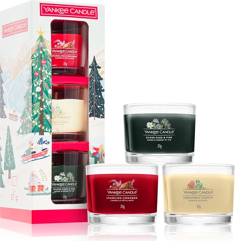 Yankee Candle 3 Mini Filled Votive Christmas Classics Set Scented Candle