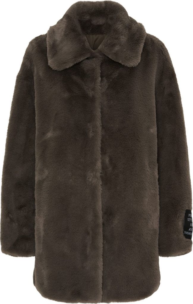 NOTYZ Fake Fur Coat Taupe