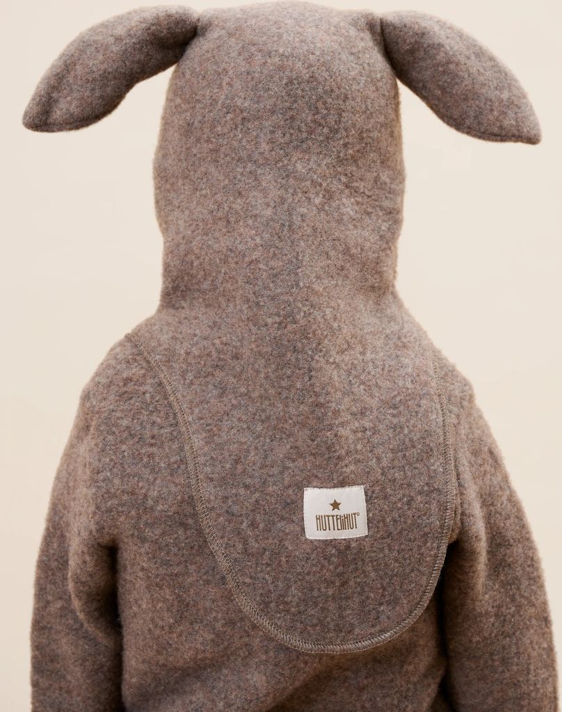 huttelihut brown melange balaclava ears wool fleece