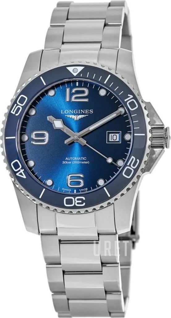 longines hydroconquest blå/stål ø41 mm