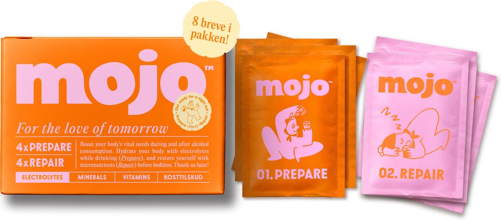 Mojo Elektrolytter og Vitaminer Kosttilskud 2 x 4 Breve