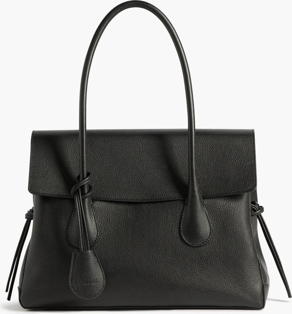 lydia tote bag – grained leather black