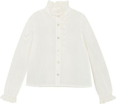 Creamie Blouse Woven Cloud Broderie Anglaise - White