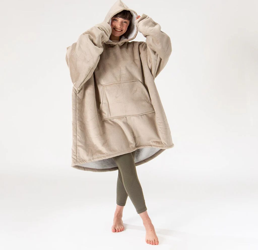 Oversized Hoodie-tæppe som Sweatshirt til Voksne - Minky Cremefarvet / Mink