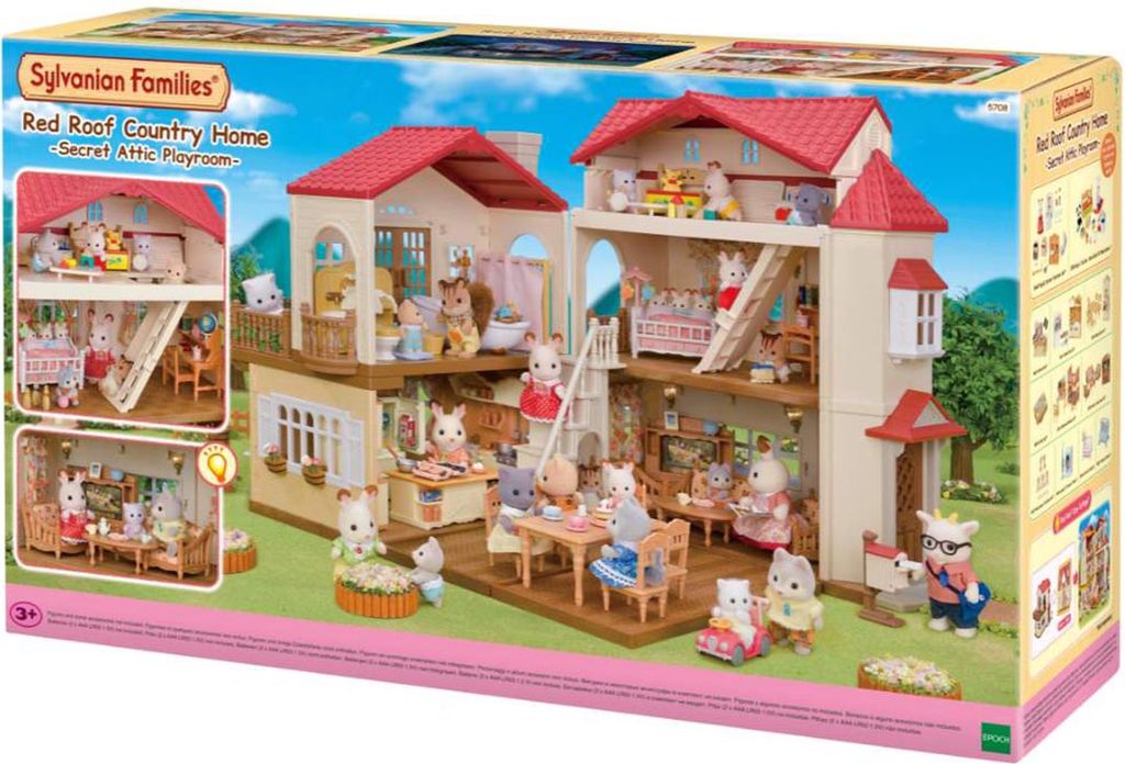 Sylvanian Families Red Roof Country Home -Secret Attic Playroom