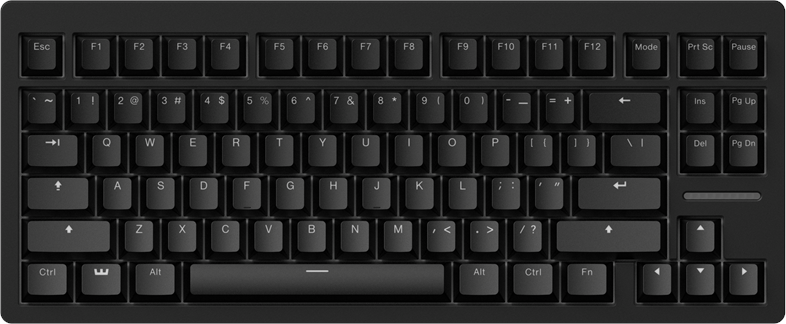 Wooting 80HE - US-ANSI - Linear60 - Gaming Tastatur - Uden Numpad - US International - Sort