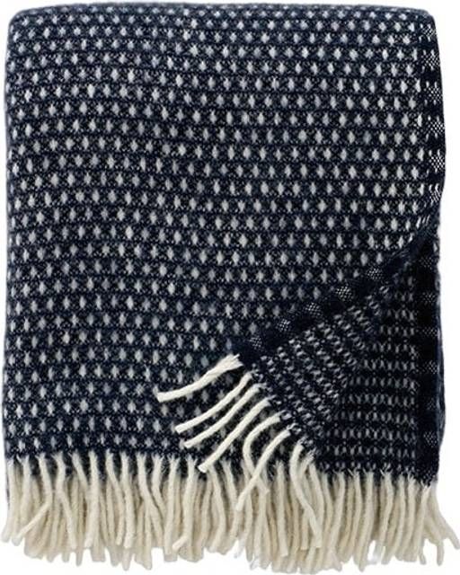 Klippan Uldplaid Dots Navy Blazer 120 cm x 170 cm Tæppe