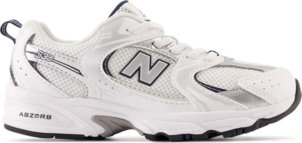 new balance 530 kids bungee lace sneakers white