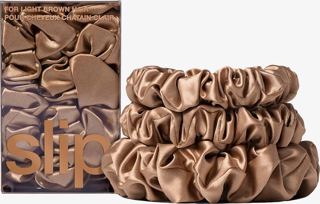 Slip Pure Silk Back To Basics Assorted Scrunchies - Light Brown
