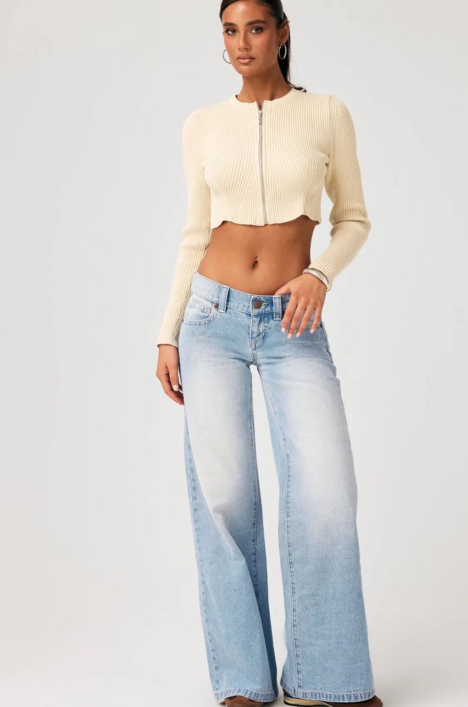 ABRAND 00 Super Low Wide Tall Kaia Wornkaia Worn - Blue - 22