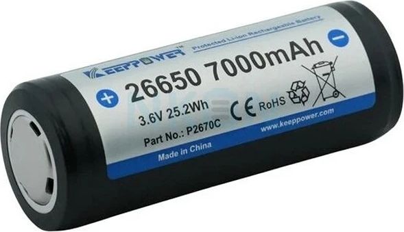 Keeppower 26650 P2670C 3.6 Volt Li-Ion Battery 7000 mAh