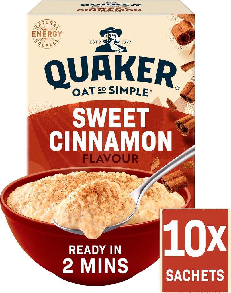 Quaker Oat So Simple Sweet Cinnamon Porridge Sachets 10x33g