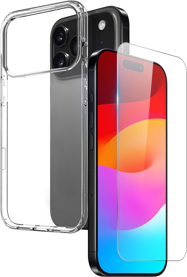 Northjo iPhone 17 Pro Max 2-i-1 Beskyttelsessæt Med Fleksibelt Plastik Cover