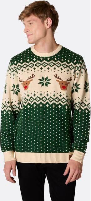 SillySanta Retro Reinsdyr Grønn Julegenser Herre