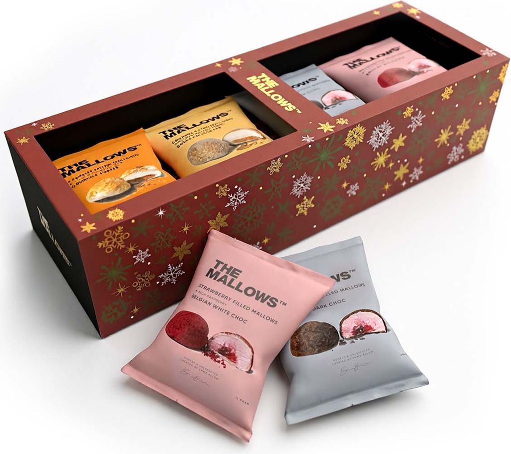 The Mallows Juleedition Karamel Jordbærfyldte Marshmallows 8 Stk