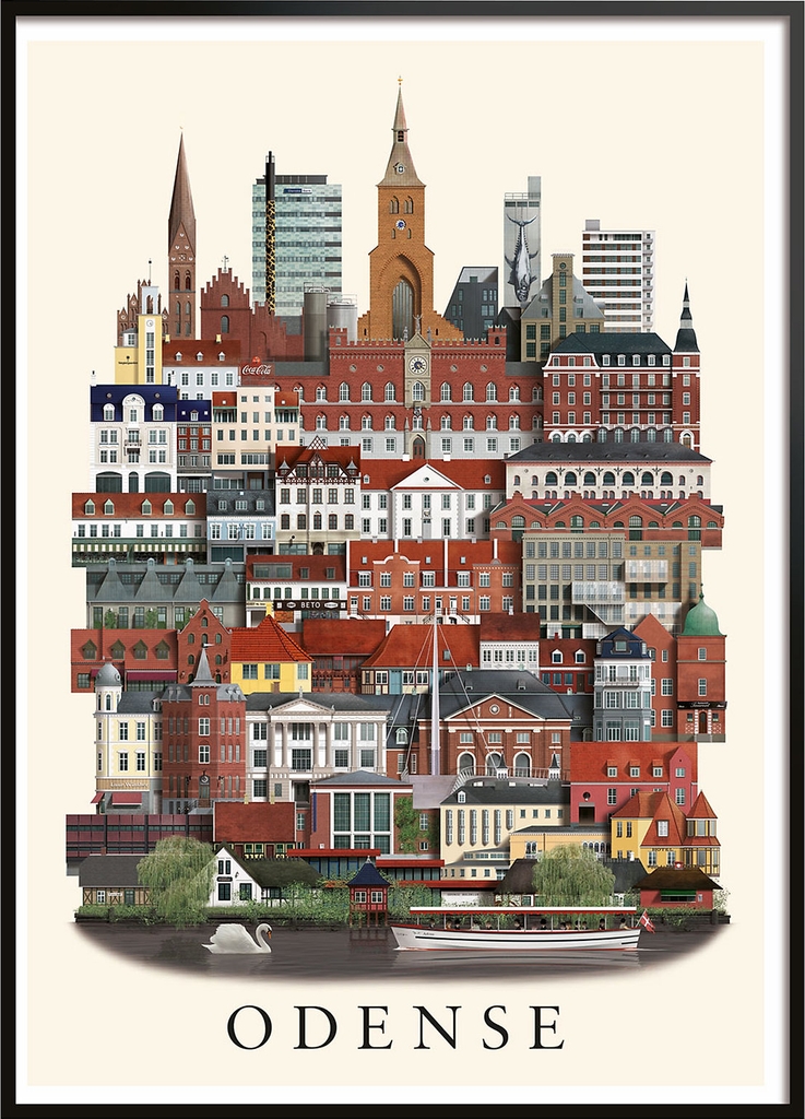 Martin Schwartz Odense Small Poster - Multi/patterned - A3