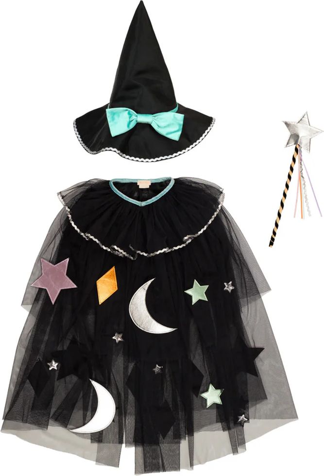 Meri Meri Udklædning Heksekostume Tulle Appliqué - Sort