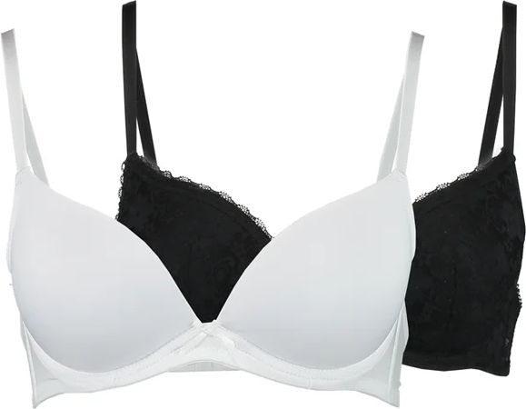 dorinasonia plunge 2 pack - push up-bh - black/white