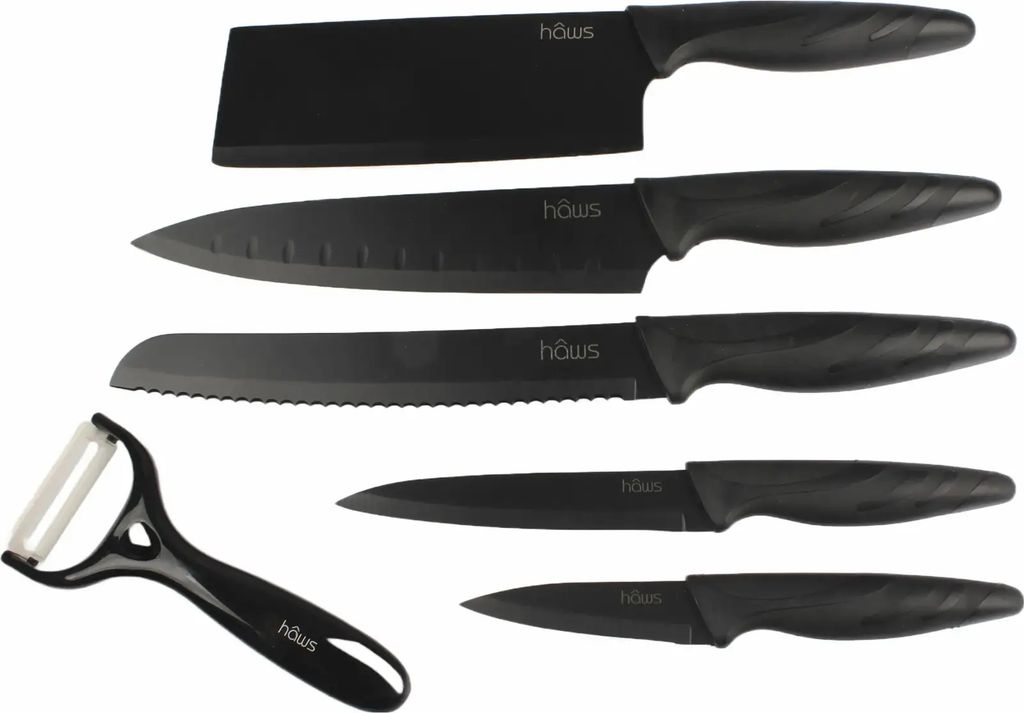 Hâws Keramisk Knivsett 6 Deler Sort
