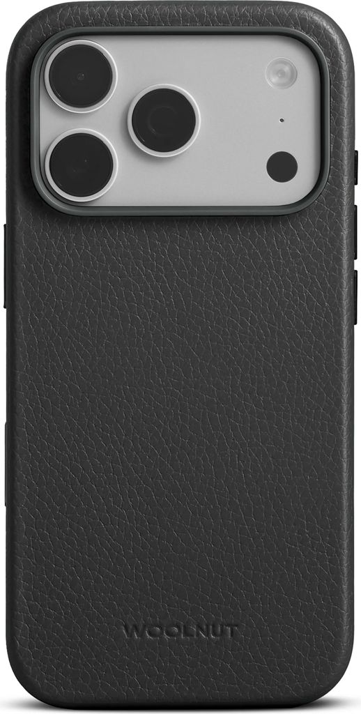 WOOLNUT iPhone 18 Pro Max Ægte Læder Bagside Cover - MagSafe Kompatibel - Sort