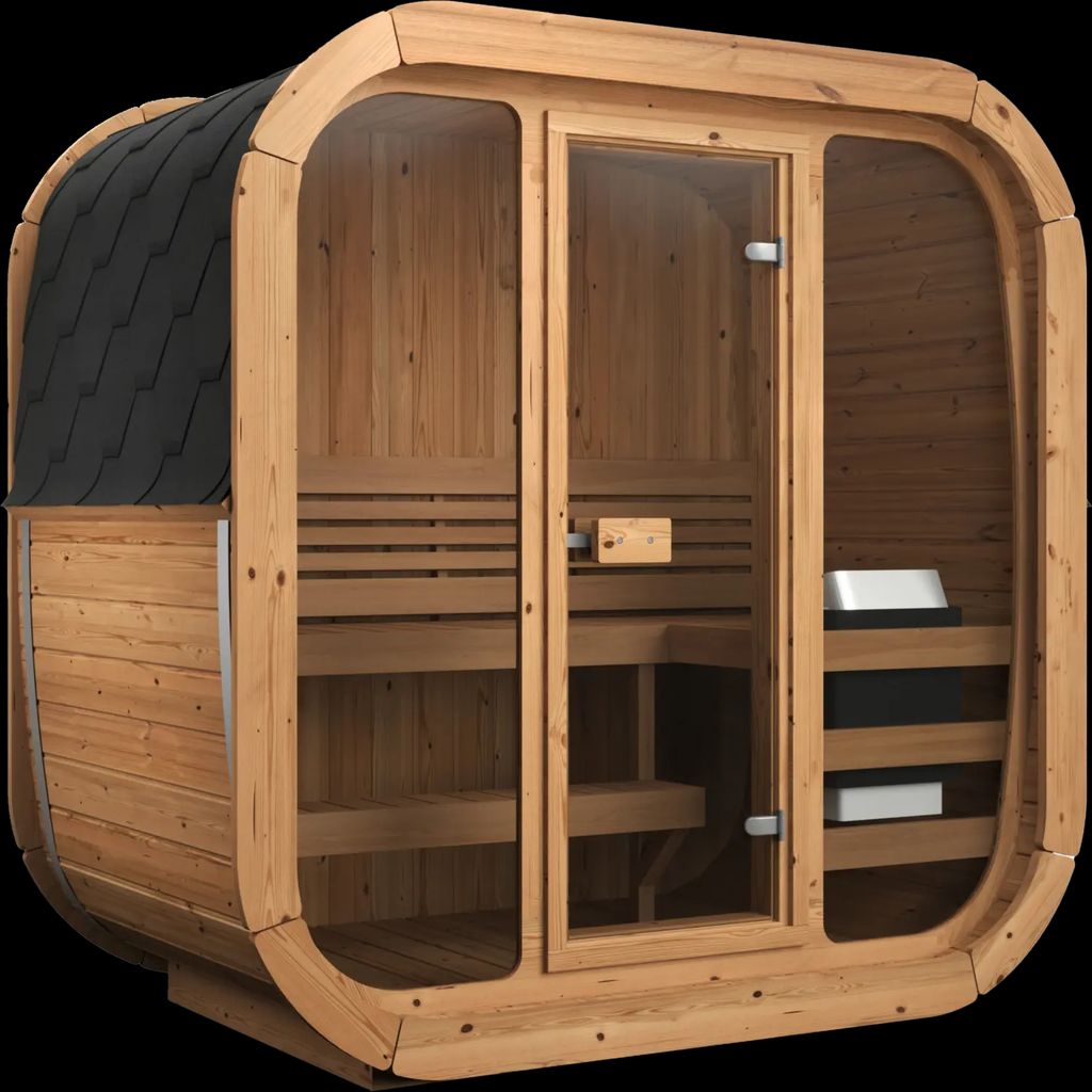 saunatønde icon 125 m/glasfront/dør 3 pers. thermowood (uden ovn)